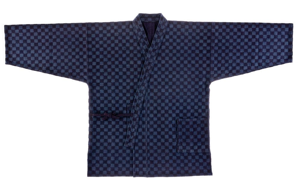 文様刺し作務衣・市松